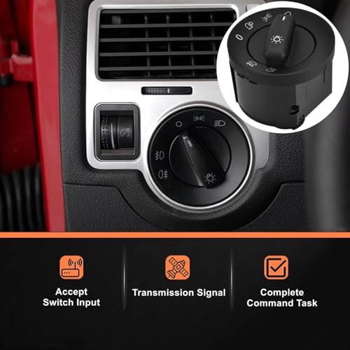 Interruptor de control de faros con perilla de lámpara precisa para VW Golf Variant y Plus 5