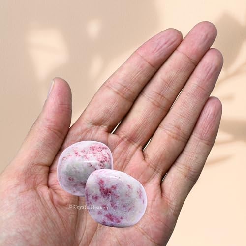 Image of Certified Cinnabarite Crystal Healing Tumbled Stone, Natural Polished Crystals for DIY Crafts, Manifestation, Meditation, Pooja Feng Shui and Reiki Healing (30 Grams)