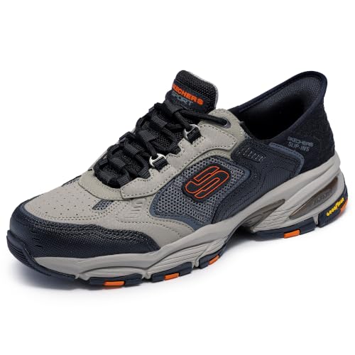 Image of Skechers Mens Vigor 3.0 Drafting Hands Free Slip-inSneaker | Hands Free Slip-ins, Air-Cooled Memory Foam, Goodyear Rubber, Anti-Slip, Heel Pillow, Casual