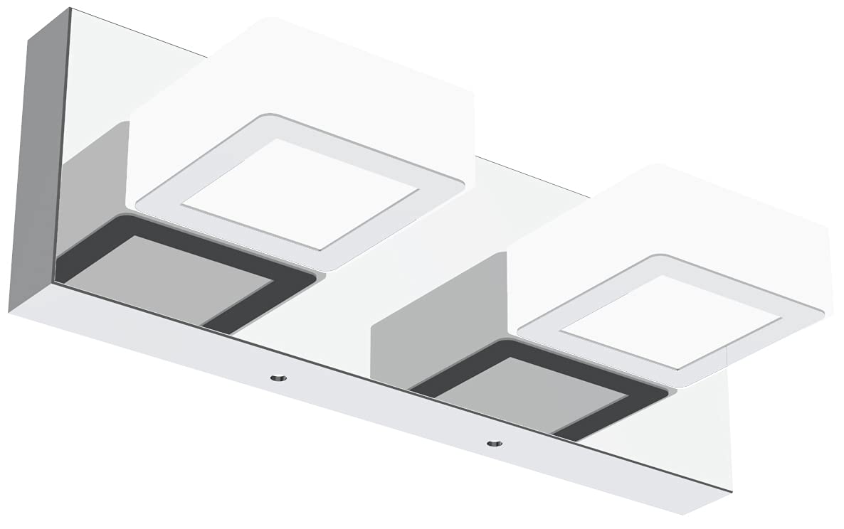Ralbay Modern LED Vanity Light 2 Light Acrylic Stainless Steel for Bathroom Vanity Lighting Fixtures Cool White 6000K
