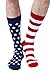 Sock Genius Men's MisMatch Patriotic American Flag Stars & Stripes Red White and Blue Crew Dress Socks