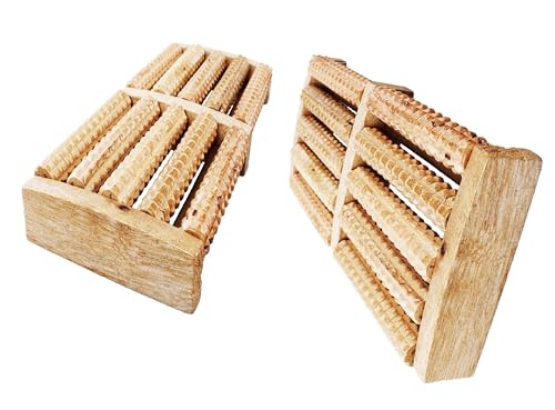 2pcs Wooden Foot Feet Roller Wood Care Massage Reflexology Relax Relief Massager Spa