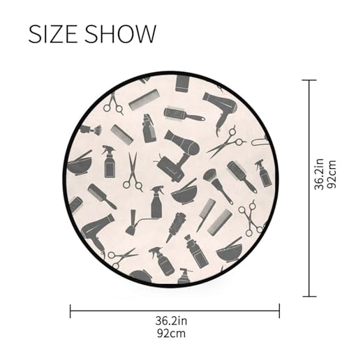 Tapete redondo 3 pies con diseño para salón de belleza miniatura 2