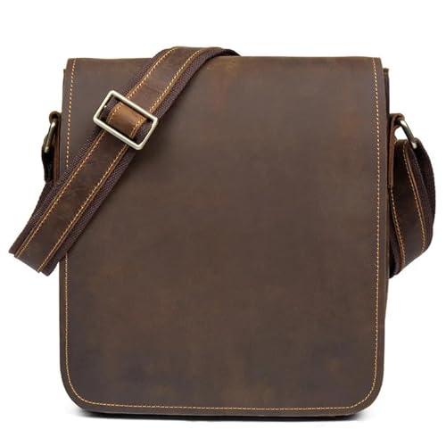 Maletín portátil de cuero caballo loco estilo retro para hombre elegante