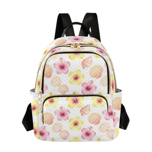 Sac à dos décontracté Wudan S-M imprimé hibiscus tropical