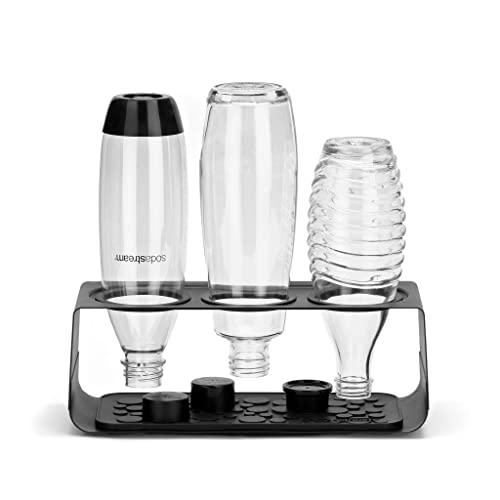 SodaStream Premium Flaschenabtropfhalter aus Edelstahl, kompatibel mit allen SodaStream Flaschen, in matt schwarz