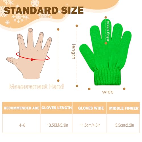 Image of ONESING 12 Pairs Kids Gloves - Warm Knitted Winter Gloves Bulk for Girls Boys | Children Gloves Designed for Cold Weather