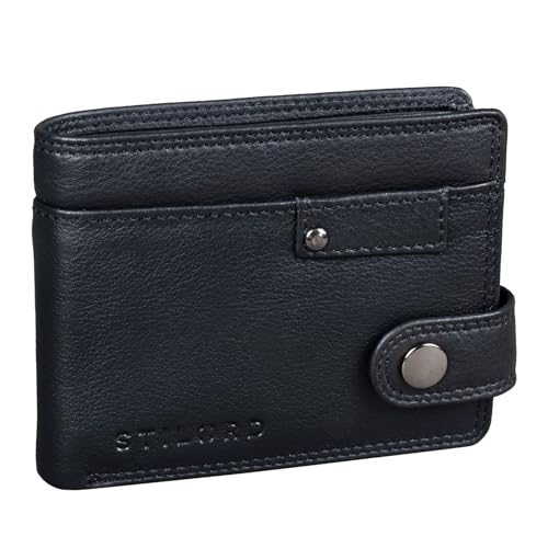 STILORD Finley Cartera de Cuero Protección RFID, Negro