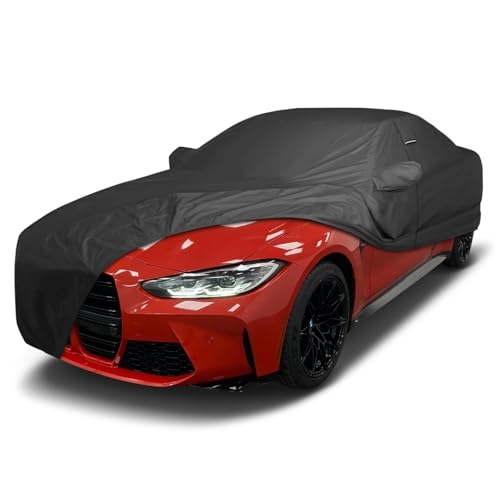 Image of iCarCover Premium Custom Car Cover for 2014-2025 BMW 4-Series, M4 Heavy Duty Waterproof All Weather Rain Snow UV Sun Protector Custom Fit Full Exterior Indoor Outdoor Protection Car Cover (Black)