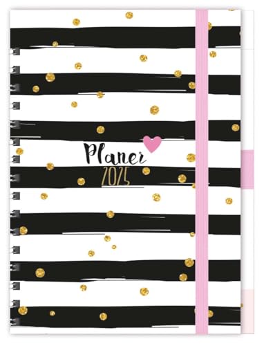 Planer Glamour 2025: Familientimer-Buch mit 5 Spalten, Ferienterminen und Jahresübersicht 2026