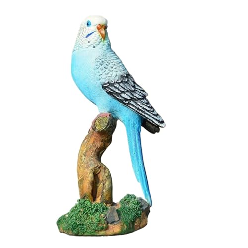 WWWASASA RHAIYAN Papageienstatue aus Kunstharz, tropische Vogelfiguren for Wohndekoration, Geschenk for Papagei(Blu)