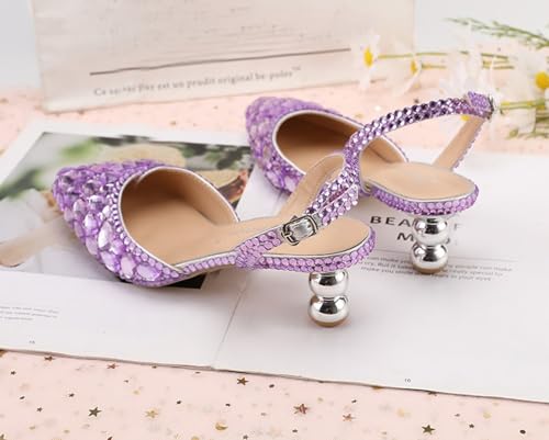 Minishion Womens Slingback Wedding Shoes Low Heel Formal Evening Prom Pumps4