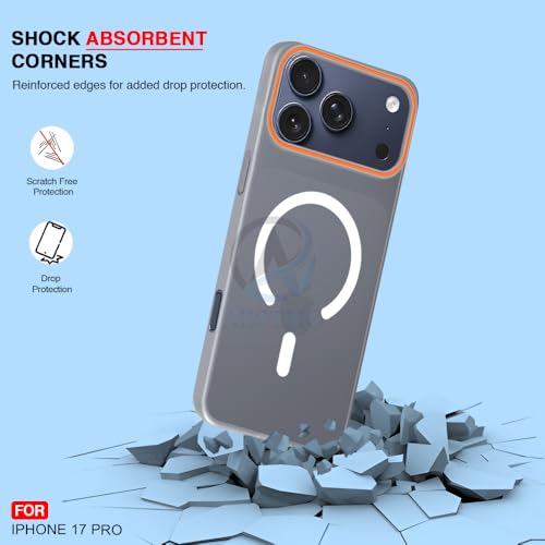 Image of AESTMO iPhone 17 Pro Back Cover | Slim Hard Shell | Matte Frosted Hard Back Translucent Back Cover for iPhone 17 Pro (Compatible with MagSafe Accessories) (Grey)