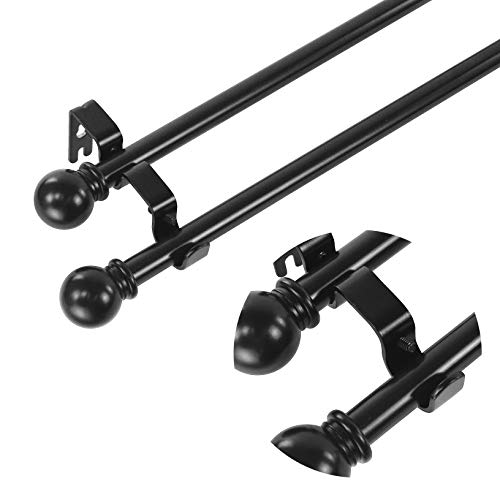 AddGrace 6 Stück Doppel-Gardinenstangenhalterung, robuste Vintage-Gardinenstangenhalterung für 2,5 cm und 1,6 cm Stange (6 Stück)