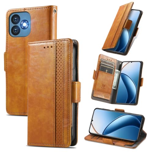MOJIA Case for Oukitel C53, Premium PU Leather Wallet Flip Phone Cover with TPU Inner Shell
