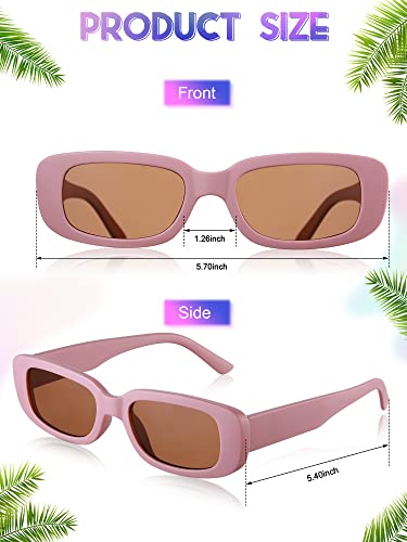 Frienda 10 Pairs Retro Rectangle Sunglasses for Women Vintage 90s Glasses Trendy Y2k Sun Glasses Square Frame UV Protection2