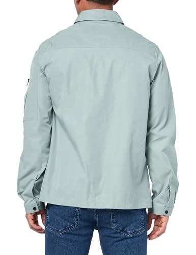 Image of Hugo Men's Cotton Mix Canvas Zip Up Overshirt