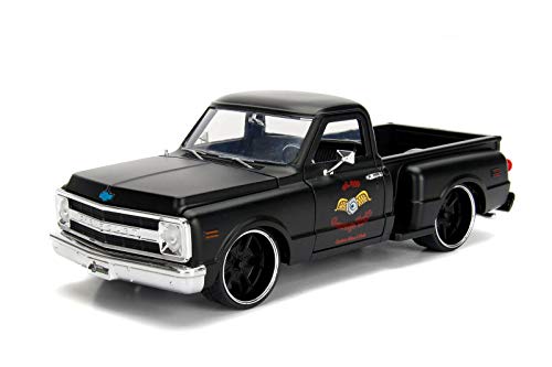 Jada 1969 Chevrolet C10 Stepside Pickup Truck Matt Black Garage Nuts Just Trucks Series 1/24 Diecast Model Car 99397