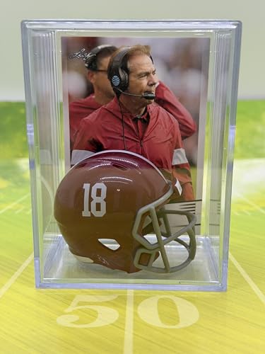 Alabama Crimson Tide NCAA Helmet Shadowbox w/Nick Saban card