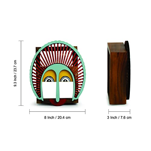 Image of ExclusiveLane Wooden Wall Lamp Wall Lights for Living Room | 'Gleeful Smile' Sheesham & Pine Wood Handpainted Decorative Wall Hanging Light for Home Decor (9 Inch, Without Bulb)