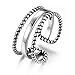 Produktbild Lotus Fun S925 Sterling Silber Ring Mode Persönlichkeit Vintage Twist Drei Schichten Öffnungen Ringe Natürlicher Kreativ Beliebt Handgemachter Einzigartiger Schmuck für Frauen und Mädchen