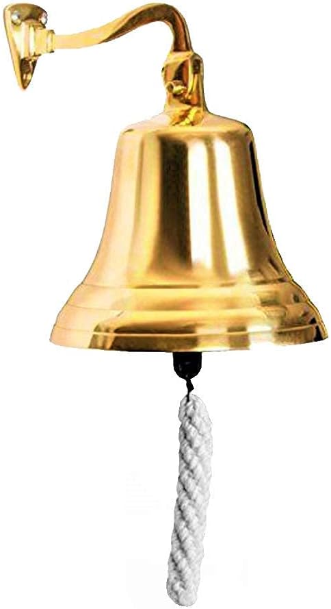 Light It Up Brass Decorative Hanging Bell Perfect for Home Pooja, Mandir & Festival Decor | Solid Brass Metal Bell with Deep Resonating Sound | Antique Style Ghanti for Door or Temple Use 5 in