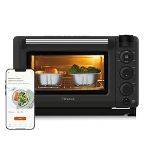 Tovala Smart Oven Pro, 6-in-1 Countertop Convection Oven – Steam, Toast, Air Fry, Bake, Broil, and Reheat – Smartphone Control Steam & Air Fryer Oven Combo – With Meal Subscription Credit ($50 Value)