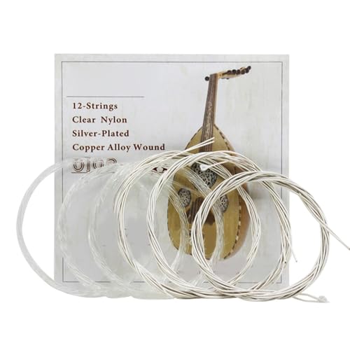 QANYEGN Oud Strings, Transparent Nylon Alloy Oud String Set, Replacement Strings for Classical Guitar (12strings)