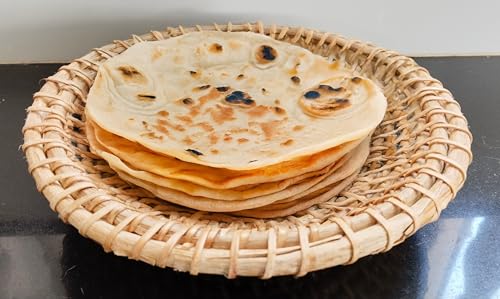 Image of Organic Food Uncontamination Natural Cane Rattan Roti Serving Basket.