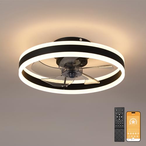 MOSSCO Ventilateur de Plafond 50 cm avec Lumière et Télécommande