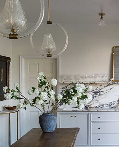 Annie&Panda 3 Pack White Artificial Hydrangea Flowers, Silk Flowers Snowball Hydrangea Realistic Fake Hydrangea Flowers Bouquet 24'' Tall For Wedding Party Office Home Desk Farmhouse Room Decor #TOP4