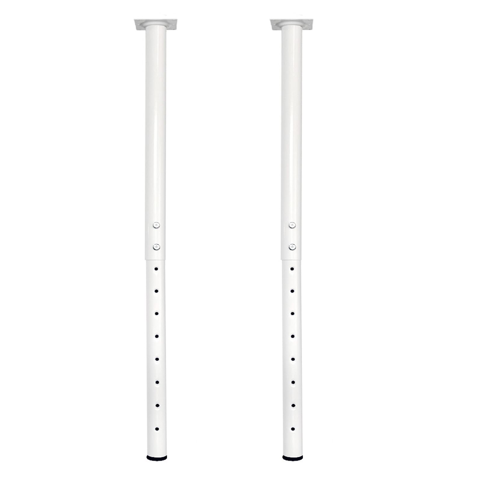 QLLY Adjustable Metal Table Leg, 24-40 inch, 60-100cm, Home Office DIY Desk Leg, Furniture Leg Set (2, White)