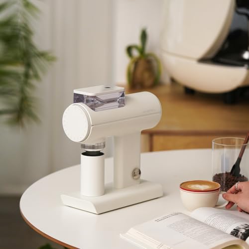 Image of TIMEMORE Sculptor 078S Flat Burr Coffee Bean Grinder, Electric Espresso Grinder with Stepless Coarseness Adjustment, Suitable for Espresso, Pour over, French Press, Cold Brew - White