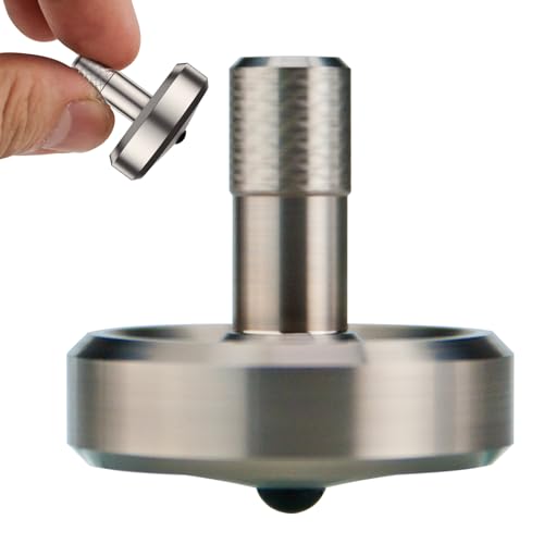 Image of DjuiinoStar Premium Titanium Spinning Top: Lengthened Stem, Easy to Twirl, Decent Performance (4-7 Minutes), CNC Machined, Great Time Killer, EDC Fidget Toy DST-821