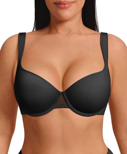FeelinGirl Push Up Bra for Large Breasted Women Underwire Full Coverage Soft Cup Tshirt Bra Plus...