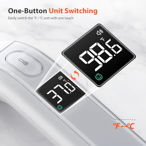 iHealth-Digital-Thermometer-for-Adults-and-Kids-Infrared-Forehead-Thermometer-with-Color-Fever-Indicator-Touchless-Fast-Accurate-Results-in-1-Second-Silent-Mode-Easy-to-use-for-Home-PT2L