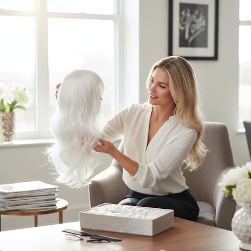Image of Moira Synthetic Straight Artificial Hair Wig Costume Dressing Cosplay(White)