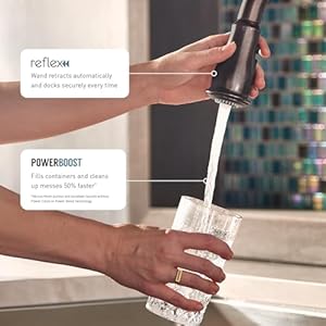 Moen arbor oil rubbed bronze one handle kitchen faucet with pull down sprayer featuring power clean 7594orb  urban country home decor