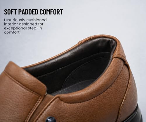 Image of Kraasa Men's Formal Slip-On Shoes | Vegan Leather Upper | Airmix Sole | High Cushioning | Lightweight & Comfortable