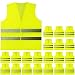 PeerBasics, 20 Pack, Yellow Reflective High Visibility Safety Vest, Hi Vis Silver Strip, Men & Women, Work, Cycling, Runner, Surveyor, Volunteer, Crossing Guard, Road, Construction, Neon (Mesh, 20)