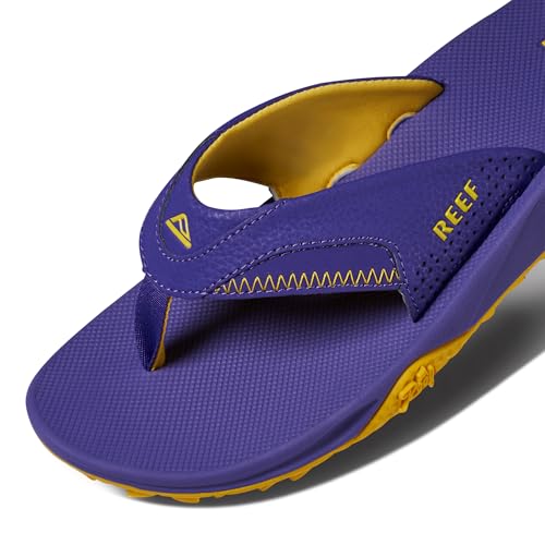 Reef Fanning Pregame Mens Bottle Opener Flip Flop, Arch Support, Durable Outsole, Water Friendly, Purple/Gold, 11 - image 7