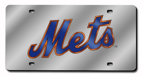 MLB New York Mets Laser-Cut Auto Tag (Silver)