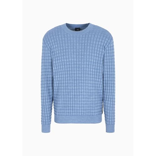 Armani Exchange Mens Wool Mix Pullover Sweater with Grid Detail3