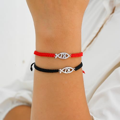 J.Endéar Cross Jesus Fish Bracelet for Women, 925 Sterling Silver Handmade String Rope Braided Jewelry Adjustable, Faith Christian Religious Confirmation Baptism Gifts3