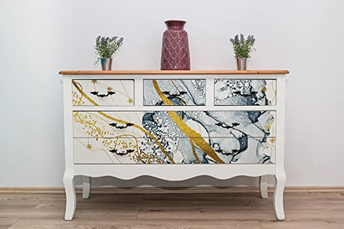 Lámina adhesiva 100x50cm de mármol de imitación para estante y cómoda 5