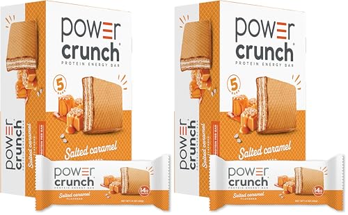 Image of Power Crunch Protein Wafer Bars, High Protein Snacks with Delicious Taste, Salted Caramel, 1.4 Ounce (12 Count) (Pack of 2)