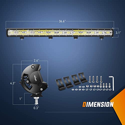 Image of Nilight 37Inch 780W LED Light Bar Triple Row Flood Spot Combo 78000LM Driving Off Road Lights with 12V Wiring Harness Kit for Truck Tractor Trailer Pickup SUV 4x4 Van Camper,2 Years Warranty