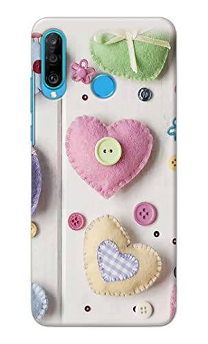 Image of PRINTFIDAA Heart Shape Hard Back Cover for Huawei P30 Lite /Nova 4e, Marie-L21BX, MAR-L01A, MAR-L21A Back Cover -(P6) KAT1010
