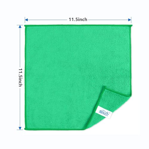 Image of HOMEXCEL Green Microfiber Cleaning Cloth, 8 Pack Cleaning Towels for Kitchen, Lint Free, Scratch-Free, Highly Absorbent, and Reusable Cleaning Rags for House, Window and Glass, Cars, 11.5 X11.5 inch