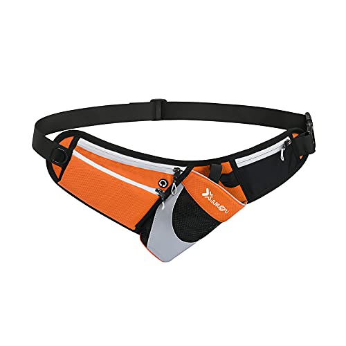 WANGQI Ceinture de course pour téléphone portable - Sac banane avec porte-bouteille - Étanche - Pour le sport - Pour l'extérieur - Gym - Fitness - Orange - Orange, Orange Cover